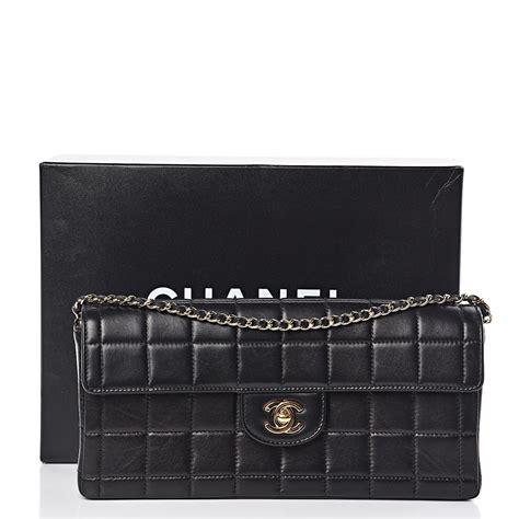 chanel lambskin chocolate bar flap